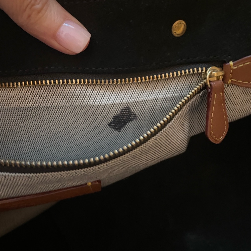 Coach Black Pebbled Leather Tote with Gold Accent - Picture 5 of 7